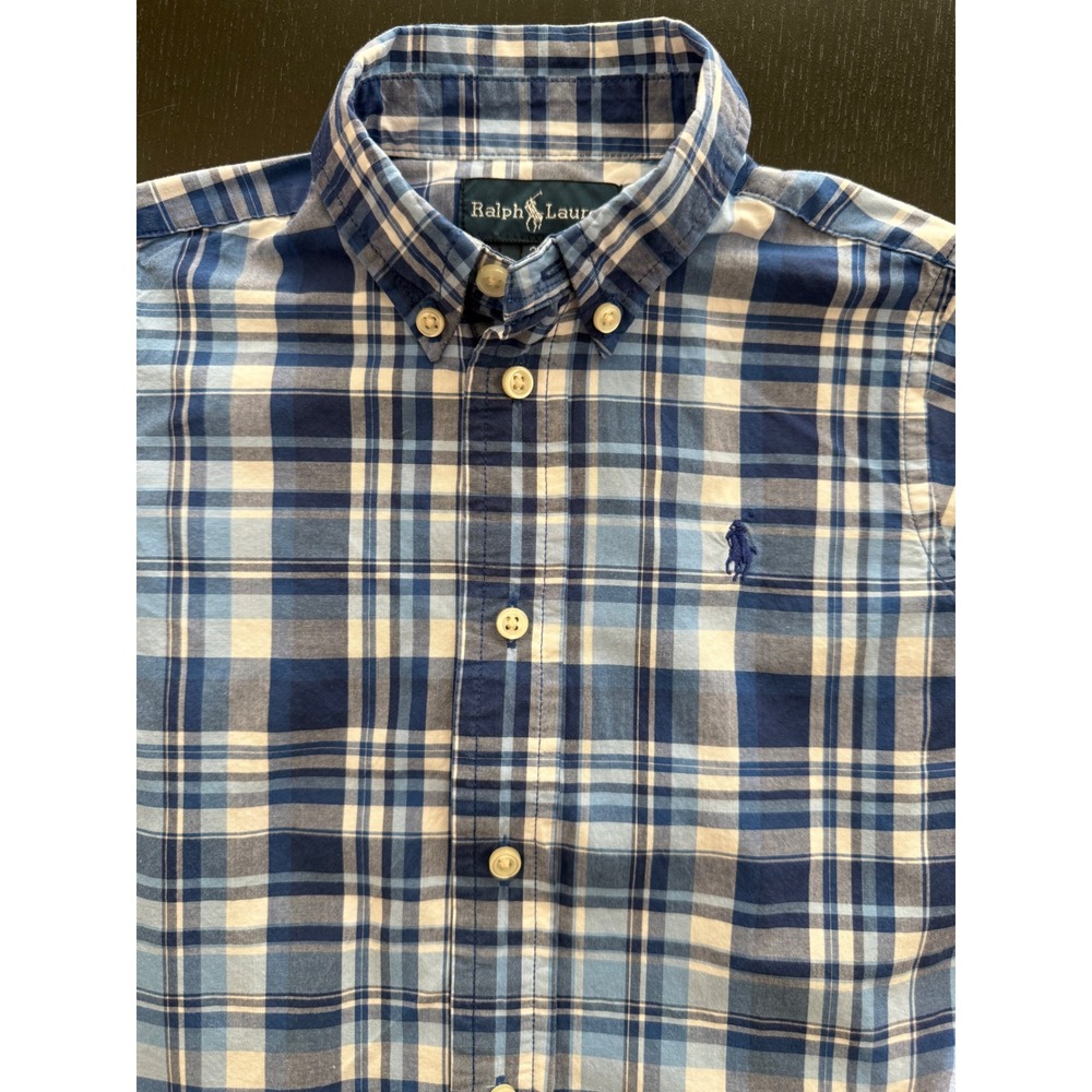 Polo Ralph Lauren Toddler Summer Plaid Shirt Boys‎ 24m Blue Collared Button Down